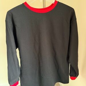 Johnny Suede XL Black and Red Crew Neck Sweatshirt NWOT
